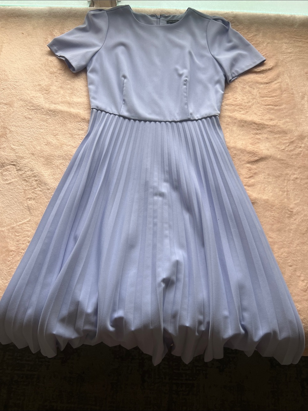 Ann Taylor Light Lavender Pleated Midi Dress